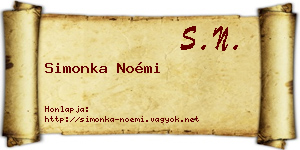 Simonka Noémi névjegykártya