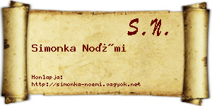 Simonka Noémi névjegykártya